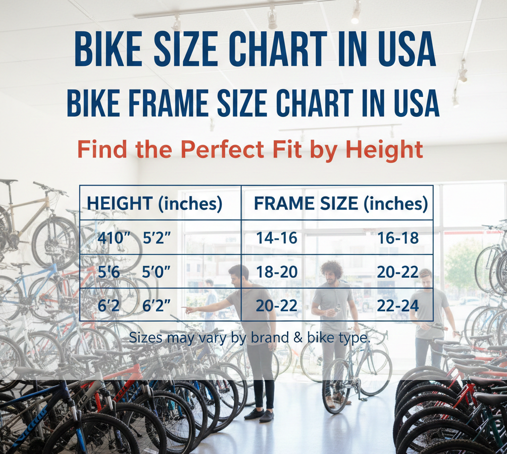 Bike Frame Size Chart in USA: Find the Perfect Fit by Height
