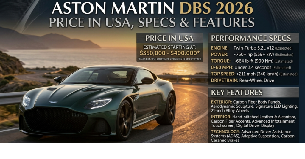 Aston Martin DBS 2026 Price in USA, Specs & Features