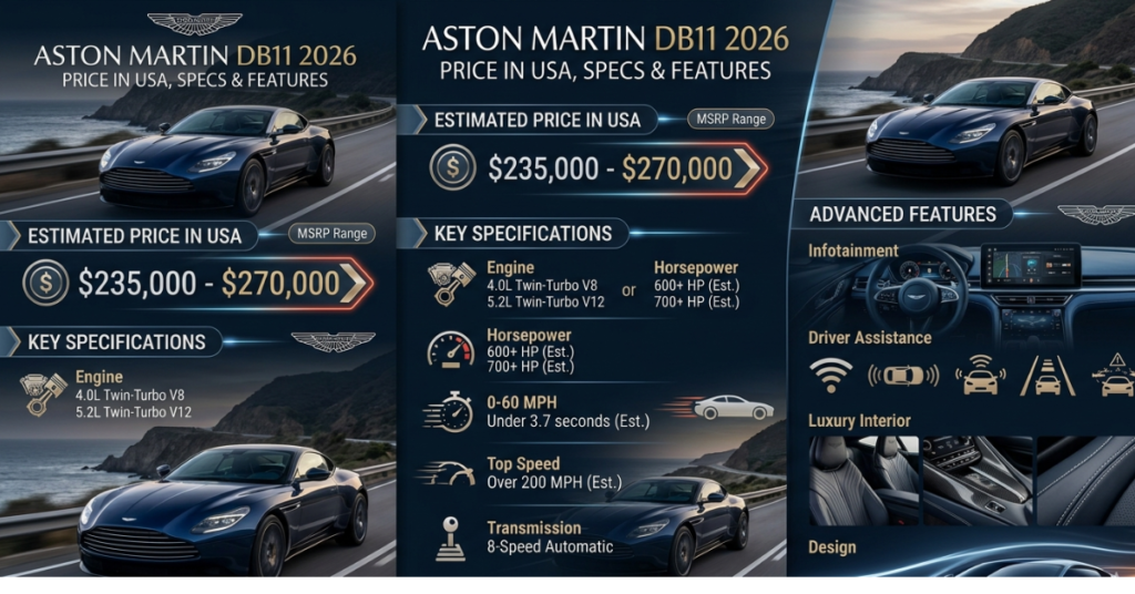 Aston Martin DB11 2026 Price in USA, Specs & Features