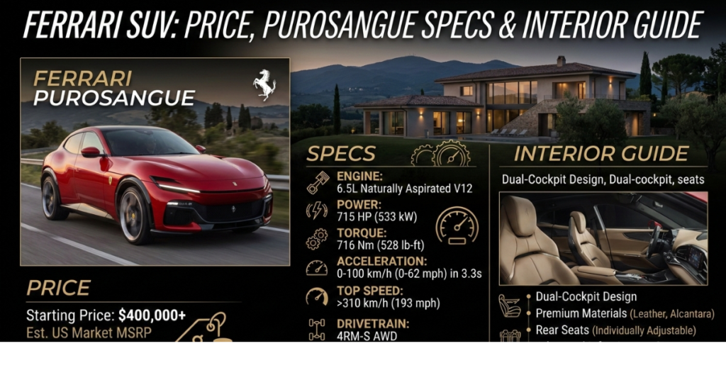Ferrari SUV: Price, Purosangue Specs & Interior Guide