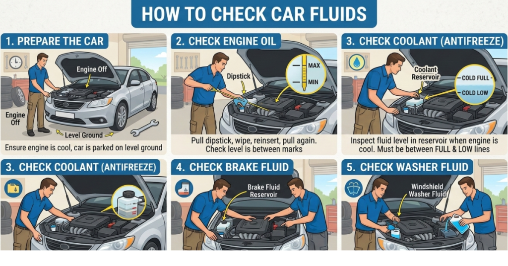 how to check car fluids