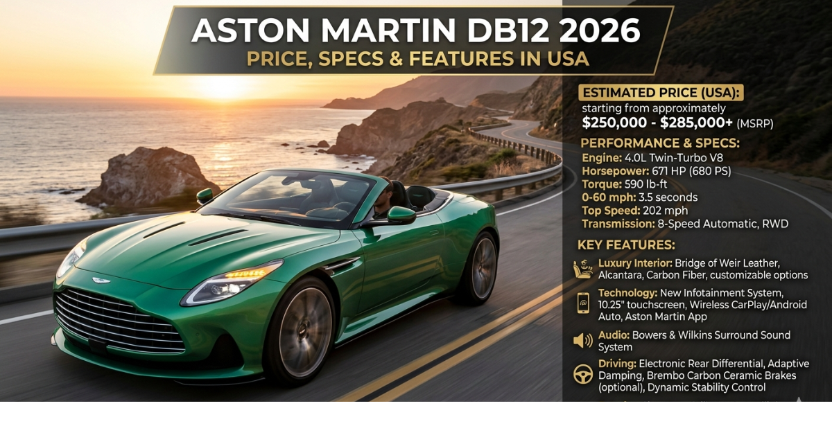 Aston Martin DB12 2026 Price, Specs & Features in USA
