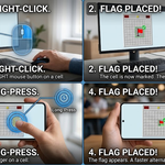 how to place a flag in Google Minesweeper